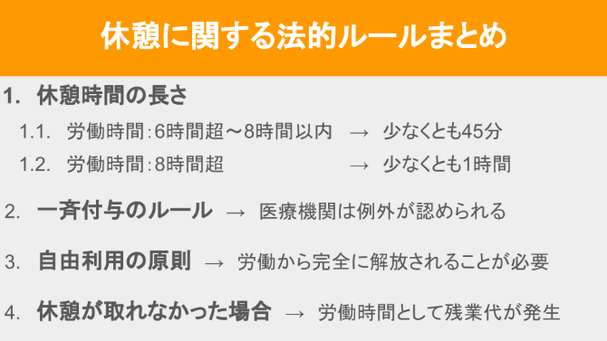 休憩に関する法的ルールまとめ